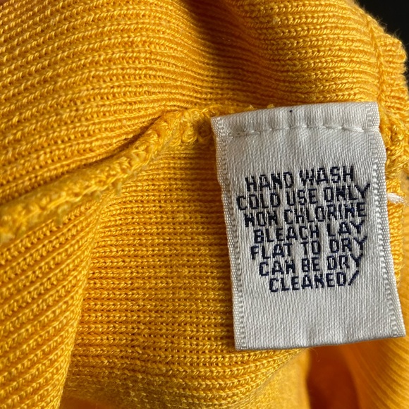 Sweater Mock Turtleneck Medium Golden Yellow Vintage Rena Rowan for Saville - Picture 10 of 10